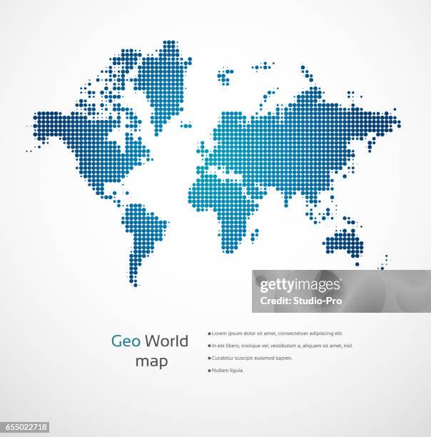 geometric world map - north stock illustrations