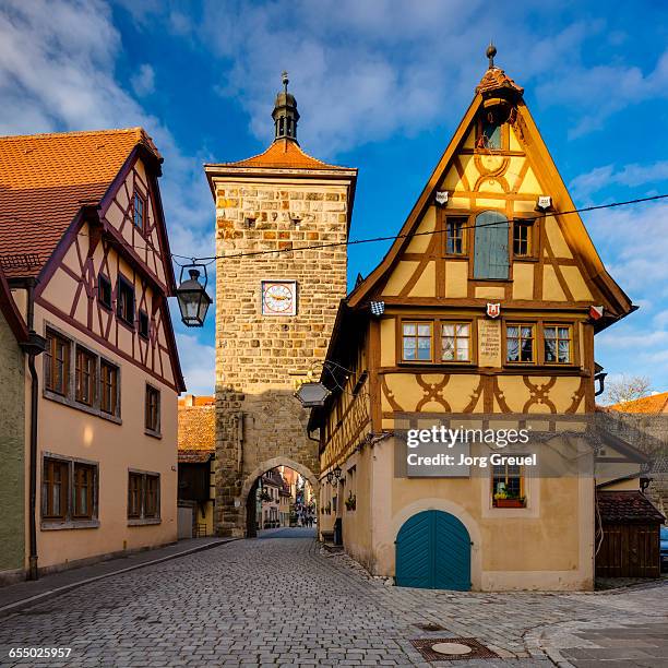 rothenburg at sunset - franconia stock pictures, royalty-free photos & images