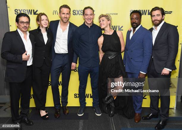 Actors Hiroyuki Sanada, Rebecca Ferguson and Ryan Reynolds, Director Daniel Espinosa, and actors Olga Dihovichnaya, Ariyon Bakare and Jake Gyllenhaal...