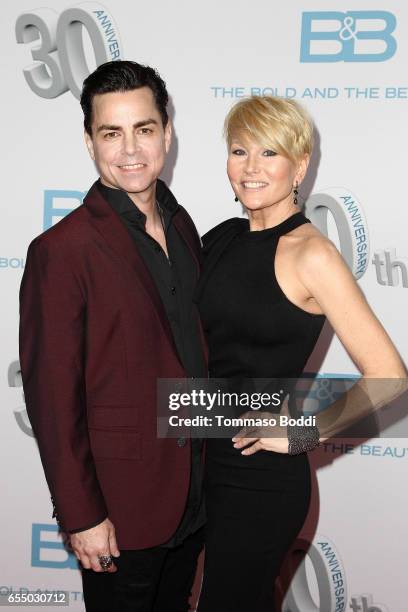 Mick Cain and Schae Harrison attend the CBS's "The Bold And The Beautiful" 30th Anniversary Party at Clifton's Cafeteria on March 18, 2017 in Los...