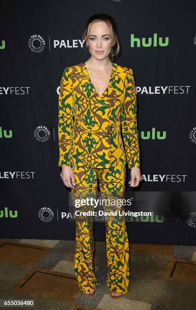 Actress Caity Lotz attends The Paley Center For Media's 34th Annual PaleyFest Los Angeles presentation of The CW's Heroes & Aliens at Dolby Theatre...