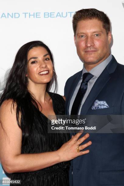 Michele Vega and Sean Kanan attend the CBS's "The Bold And The Beautiful" 30th Anniversary Party at Clifton's Cafeteria on March 18, 2017 in Los...