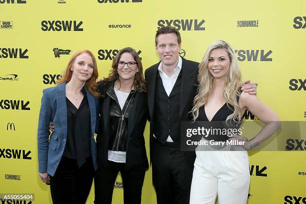 Lisa Feldsher, Dana Goldberg, David Ellison and Sandy Ellison attend the premiere of "Life" at the Zach Scott Theater during South By Southwest...