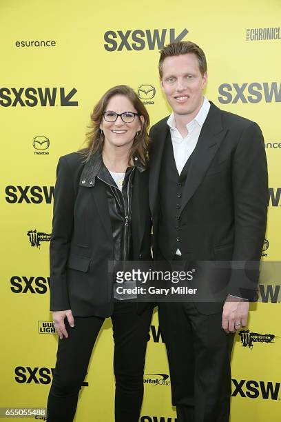 Dana Goldberg and David Ellison attend the premiere of "Life" at the Zach Scott Theater during South By Southwest Conference and Festival on March...