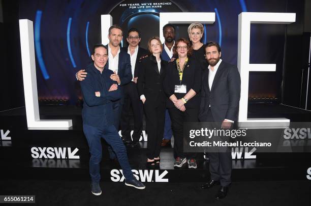 Director Daniel Espinosa, actors Ryan Reynolds, Hiroyuki Sanada, Rebecca Ferguson and Ariyon Bakare, SXSW Film Festival Director Janet Pierson, and...