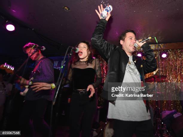 Lola Pistola performs with AJ Davila onstage at Burgermania during 2017 SXSW Conference and Festivals at Hotel Vegas at Volstead on March 18, 2017 in...