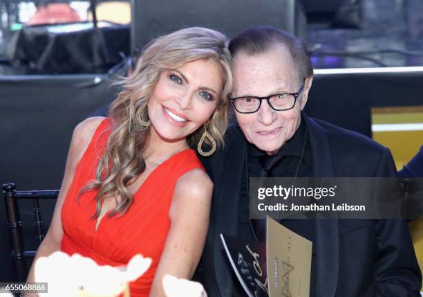 Shawn King and television personality Larry King attend Muhammad Ali's Celebrity Fight Night XXIII at the JW Marriott Desert Ridge Resort & Spa on...