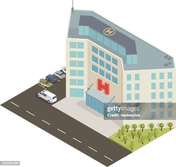 hospital - helipad stock illustrations