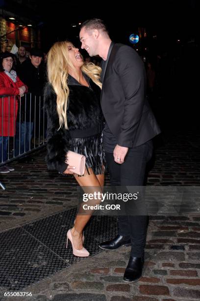 Katie Price and Kieran Hayler sighting at Gilgalmesh club Camden on March 18, 2017 in London, England.