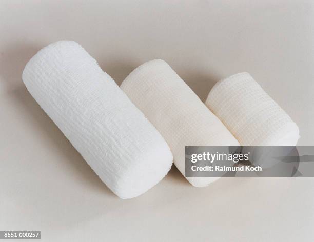 bandages - gauze stock-fotos und bilder