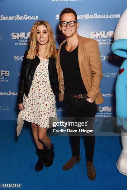Stacey Solomon and Joe Swash attend the Gala Screening of 'Smurfs: The Lost Village' at Cineworld Leicester Square on March 19, 2017 in London,...