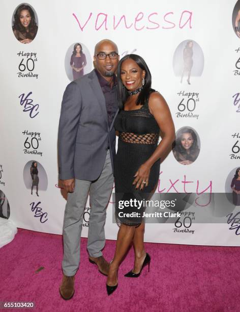 Tim Story and Vanessa Bell Calloway attend Vanessa Bell Calloway's 60th Birthday Bash at Cicada on March 18, 2017 in Los Angeles, California.