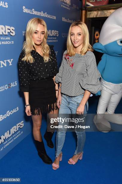 Nicola Hughes and Tiffany Watson attend the Gala Screening of 'Smurfs: The Lost Village' at Cineworld Leicester Square on March 19, 2017 in London,...