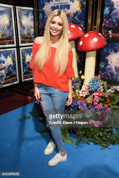 Nicola McLean attends the Gala Screening of 'Smurfs: The Lost Village' at Cineworld Leicester Square on March 19, 2017 in London, England.