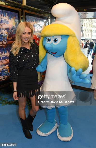 Nicola Hughes attends the Gala Screening of "Smurfs: The Lost Village" at Cineworld Leicester Square on March 19, 2017 in London, England.