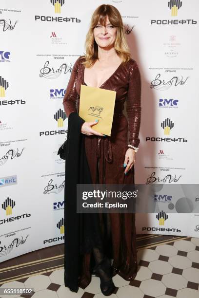 Actress Nastassja Kinski attends presentation BraVo international music awards at the Bolshoi Theatre on March 18, 2017 in Moscow, Russia.