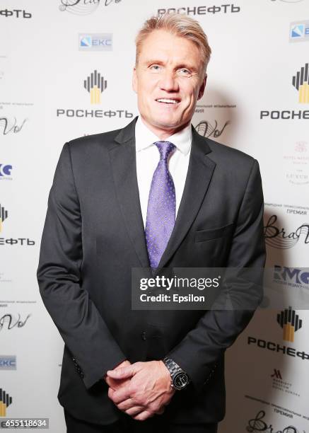 Actor Dolph Lundgren attends presentation BraVo international music awards at the Bolshoi Theatre on March 18, 2017 in Moscow, Russia.