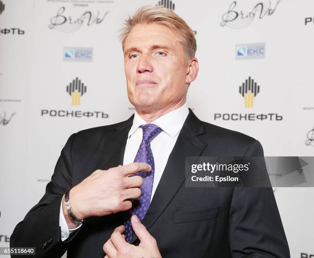 Actor Dolph Lundgren attends presentation BraVo international music awards at the Bolshoi Theatre on March 18, 2017 in Moscow, Russia.