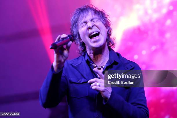 Peter Freudenthaler performs at afterparty of presentation BraVo international music awards at the 'Mir' Banquet room on March 18, 2017 in Moscow,...