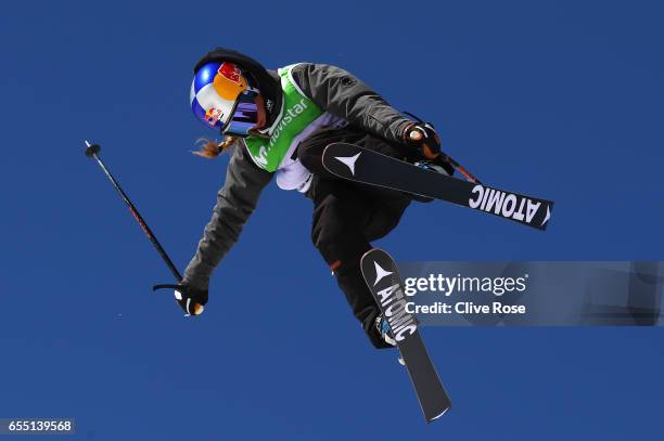 Tess Ledeux of France competes in the Women's Slopestyle final during day twelve of the FIS Freestyle Ski & Snowboard World Championships 2017 on...