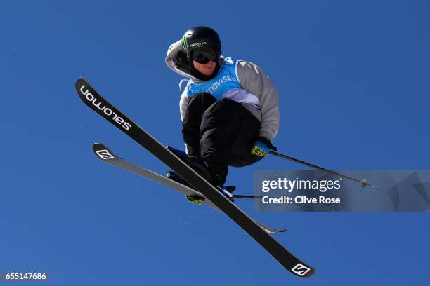 James Woods of Great Britain competes in the Men's Slopestyle final during day twelve of the FIS Freestyle Ski & Snowboard World Championships 2017...