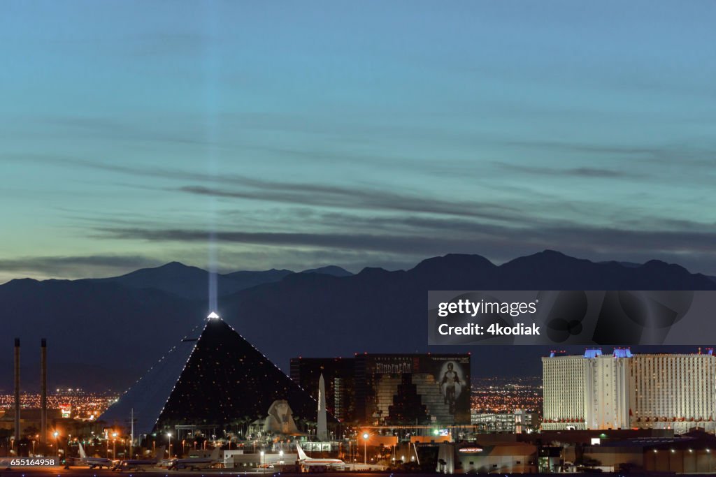 Las Vegas Hotel Casino bâtiments au coucher du soleil