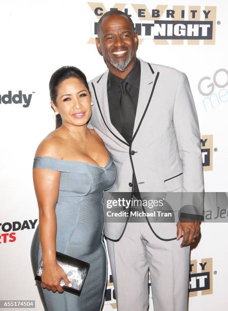 Brian McKnight and Leilani Mendoza arrive at Muhammad Ali's Celebrity Fight Night XXIII at the JW Marriott Phoenix Desert Ridge Resort & Spa on March...