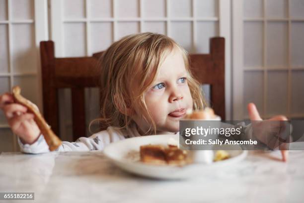 child eating breakfast - kid boiled egg stock pictures, royalty-free photos & images