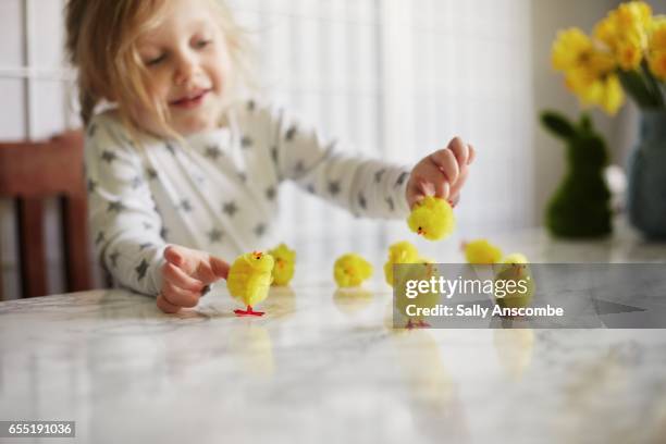 easter holidays - chicken decoration stock-fotos und bilder
