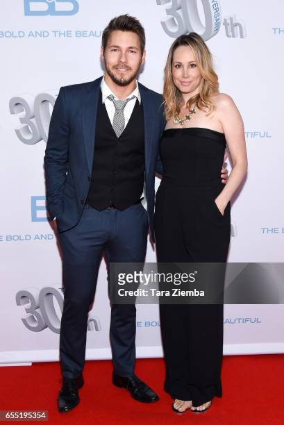 Actor Scott Clifton and guest attend CBS's 'The Bold and The Beautiful' 30th Anniversary Party at Clifton's Cafeteria on March 18, 2017 in Los...