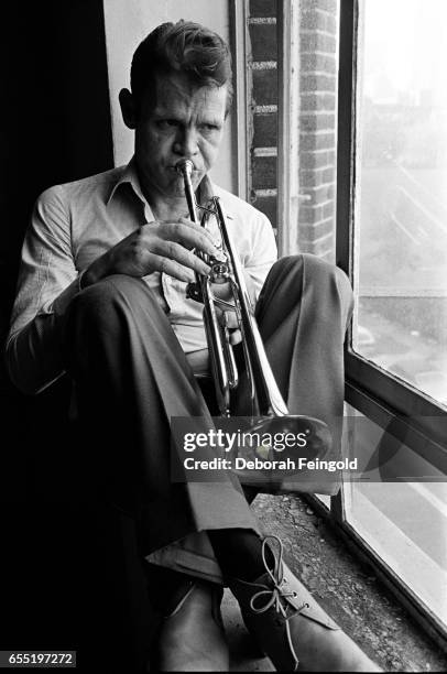 Deborah Feingold/Corbis via Getty Images) NEW YORK Jazz trumpeter Chet Baker poses in January 1977 in New York City, New York.