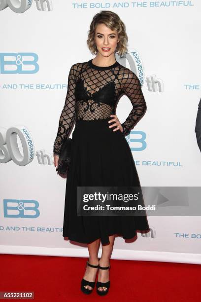 Linsey Godfrey attends the CBS's "The Bold And The Beautiful" 30th Anniversary Party at Clifton's Cafeteria on March 18, 2017 in Los Angeles,...