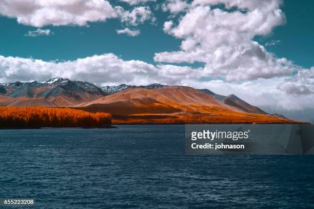 scenic view of lake tekapo, new zealand - timelapse new zealand stock pictures, royalty-free photos & images