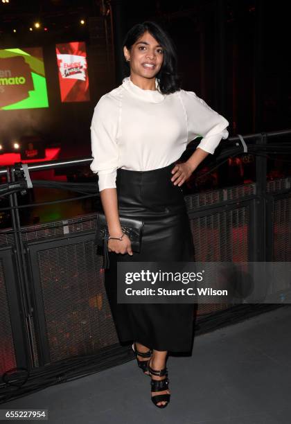 Actress Amara Karan attends the THREE Empire awards at The Roundhouse on March 19, 2017 in London, England.