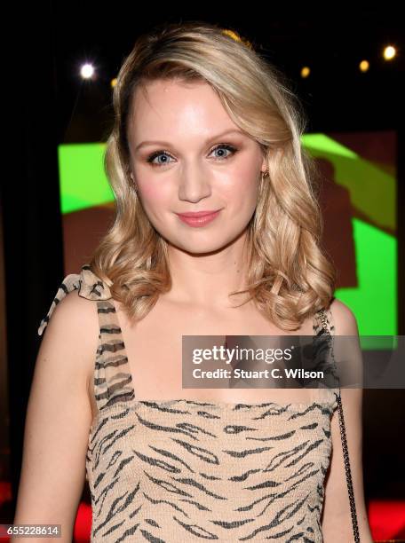 Actress Emily Berrington attends the THREE Empire awards at The Roundhouse on March 19, 2017 in London, England.