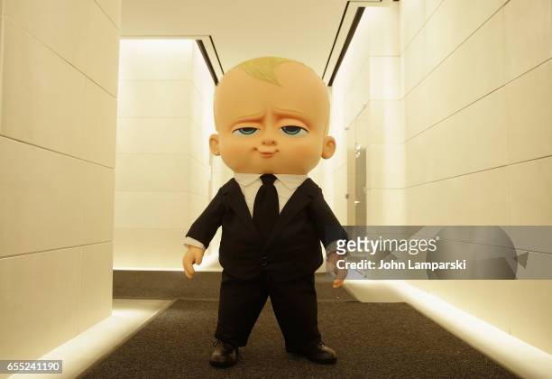 Boss Baby costume character attends Mamarazzi screening Of "The Boss Baby" at Dolby 88 Theater on March 19, 2017 in New York City.