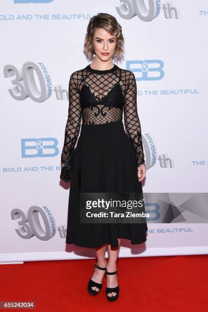 Linsey Godfrey attends the CBS's 'The Bold And The Beautiful' 30th Anniversary Party at Clifton's Cafeteria on March 18, 2017 in Los Angeles,...