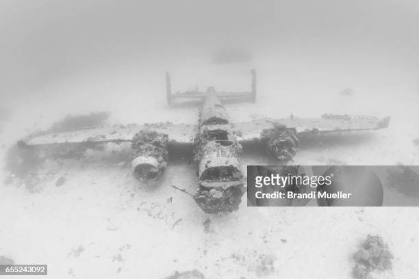 b-25 wwii airplane underwater - world war ii aircraft stock pictures, royalty-free photos & images