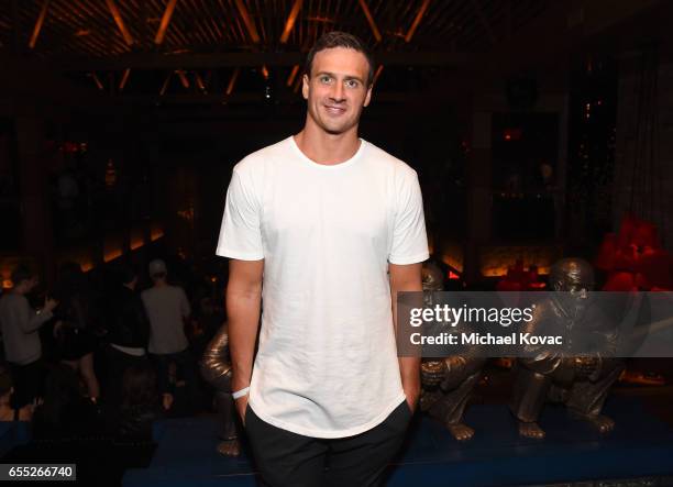 Professional swimmer Ryan Lochte attends day three of TAO, Beauty & Essex, Avenue and Luchini LA Grand Opening on March 18, 2017 in Los Angeles,...