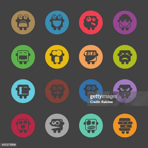 emoticons set 2 - color circle series - swelling stock illustrations