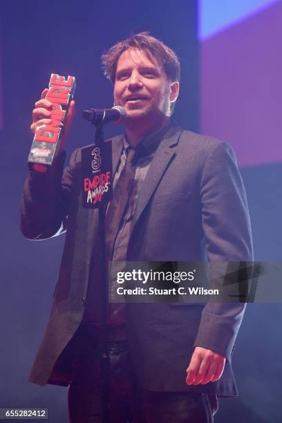 Gareth Edwards wins the award for Best Director for the film Rogue One during the THREE Empire awards at The Roundhouse on March 19, 2017 in London,...