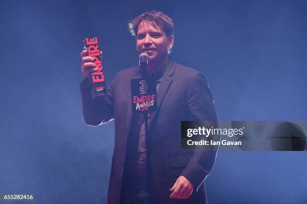 Gareth Edwards wins the award for Best Director for the film Rogue One during the THREE Empire awards at The Roundhouse on March 19, 2017 in London,...