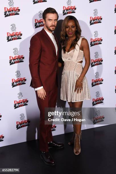 Dan Stevens and Amma Asante pose in the winners room at the THREE Empire awards at The Roundhouse on March 19, 2017 in London, England.