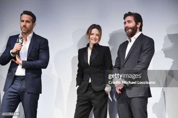 Actors Ryan Reynolds, Rebecca Ferguson and Jake Gyllenhaal attend the "Life" premiere during 2017 SXSW Conference and Festivals at the ZACH Theatre...