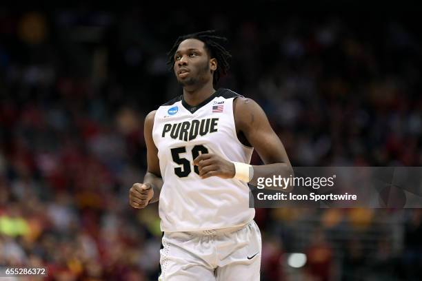 Purdue Boilermakers forward Caleb Swanigan looks on in the second half during the first round of the 2017 NCAA Men's Basketball Championship game...