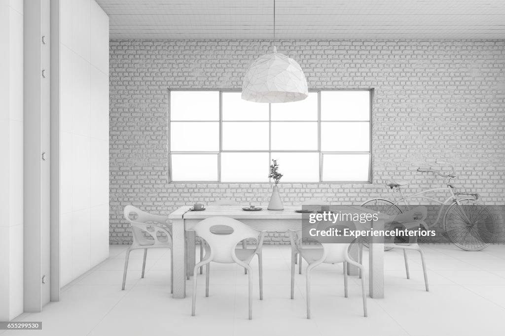 Inredning och design lägenheten matsal konceptet illustration