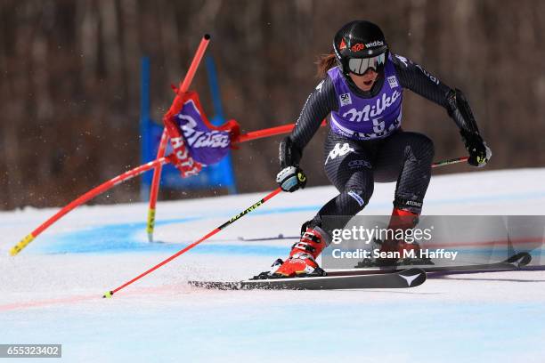 Sofia Goggia of Italy competes in the ladies Giant Slalom during the 2017 Audi FIS Ski World Cup Finals at Aspen Mountain on March 19, 2017 in Aspen,...