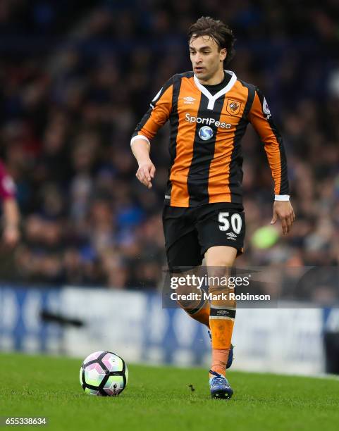Lazar Markovic of Everton during the Premier League match between Everton and Hull City at Goodison Park on March 18, 2017 in Liverpool, England.