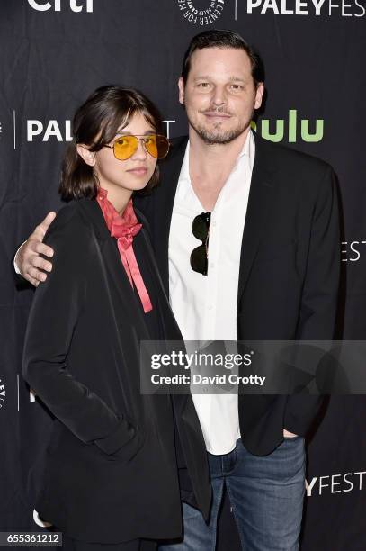 Eva Chambers and Justin Chambers attends PaleyFest Los Angeles 2017 - "Grey's Anatomy" at Dolby Theatre on March 19, 2017 in Hollywood, California.