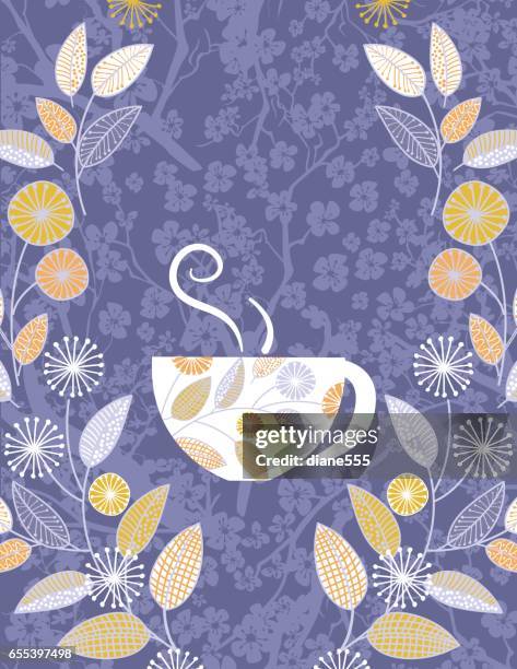 stockillustraties, clipart, cartoons en iconen met tuinfeest of 's middags thee achtergrond template - afternoon tea
